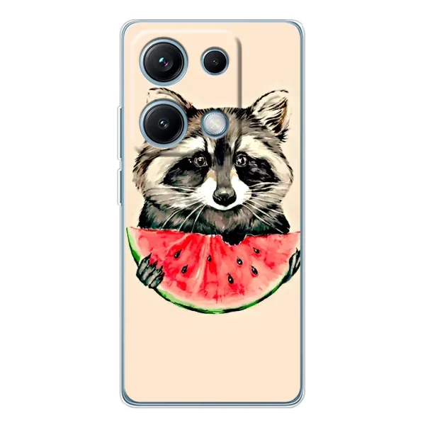 Чехол с рисунком «Енот» для Xiaomi Redmi Note 14S Чехол с рисунком «Енот» для Xiaomi Redmi Note 14S
