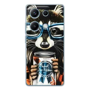 Силиконовый Чехол с Енотами на Xiaomi Redmi Note 14S (Енот в очках)