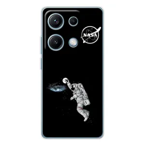 Силиконовый бампер с принтом "Наса" на Xiaomi Redmi Note 14S (Космонавт баскетболист)