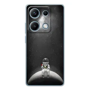 Силиконовый Чехол с принтом "Космонавты" на Xiaomi Redmi Note 14S (Космонавт романтик)