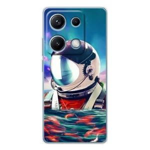 Силиконовый Чехол с принтом "Космонавты" на Xiaomi Redmi Note 14S (Космонавт в воде)