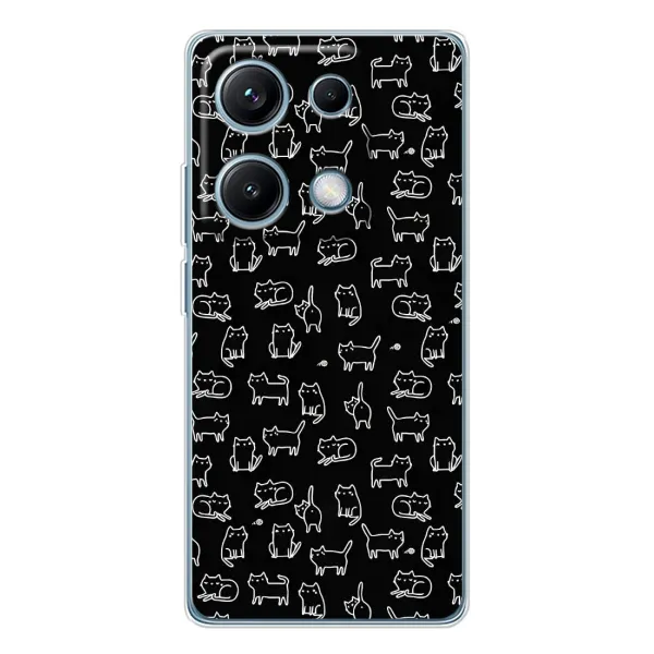 Чехол с рисунком «Котики на черном» для Xiaomi Redmi Note 14S