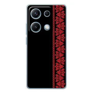 Силиконовый Чехол на Xiaomi Redmi Note 14S (Красная Вышиванка)