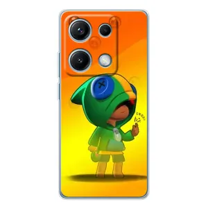 Чехол Бравл Старс для Xiaomi Redmi Note 14S (LEON в кофте)