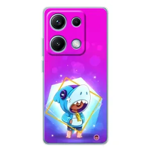 Чехол Бравл Старс для Xiaomi Redmi Note 14S (Леон в костюме Акулы)