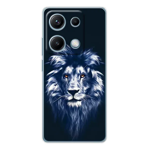 Чехол с рисунком «Лев - синий» для Xiaomi Redmi Note 14S