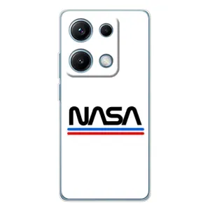 Силиконовый бампер с принтом "Наса" на Xiaomi Redmi Note 14S (NASA на белом фоне)
