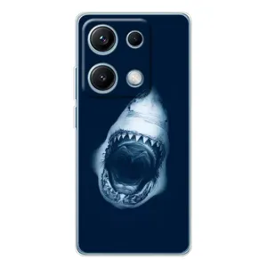 Силиконовый бампер с картинкой животных для Xiaomi Redmi Note 14S (Пасть Акулы)