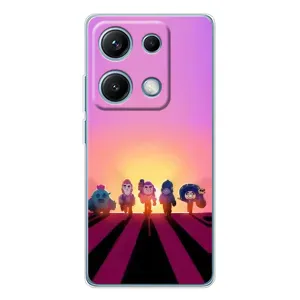 Силіконовый Чохол на Xiaomi Redmi Note 14S з картинкою Brawl Stars (Персонажі на заході сонця)