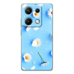 Чохол з Квітами для Xiaomi Redmi Note 14S (ромашки на блакитному)