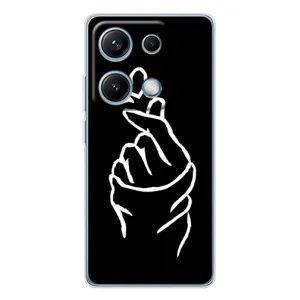Чехлы (Знак сердечка) на Xiaomi Redmi Note 14S (Сердце на черном)