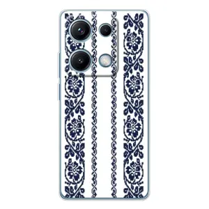 Силиконовый Чехол на Xiaomi Redmi Note 14S с картинкой Вышиванки (Синяя вышиванка)