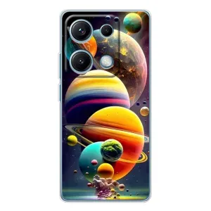 Чехол (ТПУ) с планетами на Xiaomi Redmi Note 14S (Солнечна система)