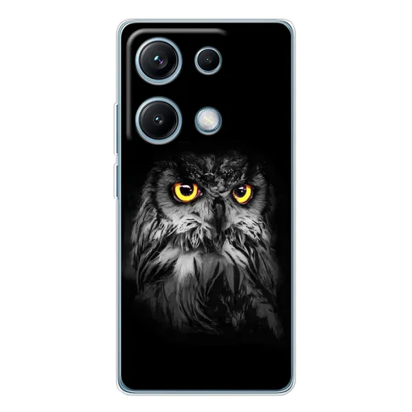 Чохол з малюнком «Сова на чорному» для Xiaomi Redmi Note 14S Чохол з малюнком «Сова на чорному» для Xiaomi Redmi Note 14S