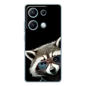 Силиконовый Чехол с Енотами на Xiaomi Redmi Note 14S (Стильный Енот)