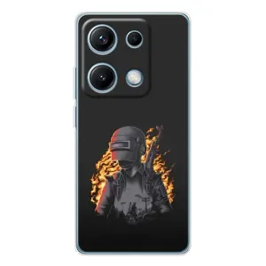 Чохол з картинкою "Герой Pubg" на Xiaomi Redmi Note 14S (В полум'ї)
