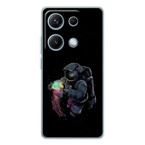 Силиконовый Чехол с принтом "Космонавты" на Xiaomi Redmi Note 14S (В руках земля)