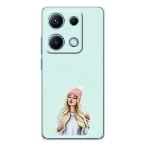 Силиконовый Чехол на Xiaomi Redmi Note 14S с картинкой Стильных Девушек (В шапке)