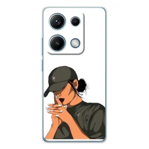 Силиконовый Чехол на Xiaomi Redmi Note 14S с картинкой Стильных Девушек (В зеленом)