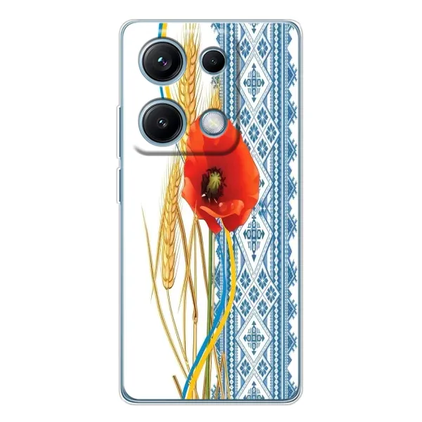 Чехол с рисунком «Вышиванка с цветком» для Xiaomi Redmi Note 14S