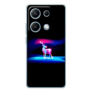 Силиконовый бампер с картинкой животных для Xiaomi Redmi Note 14S (Яркий олень)