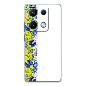 Силиконовый Чехол на Xiaomi Redmi Note 14S с картинкой Вышиванки (Желто-синяя вышиванка)