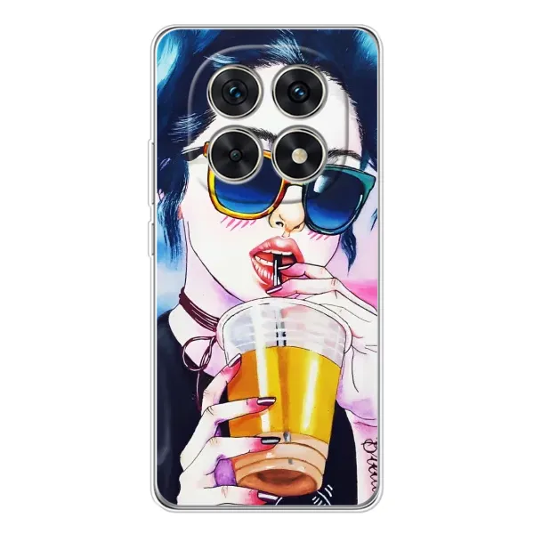 Чехол с рисунком «Девушка с коктейлем» для Xiaomi Redmi Note 15 5G