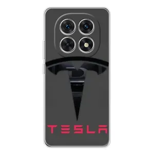 Силіконовий бампер з картинкою машини на Xiaomi Redmi Note 15 5G (Logo TESLA)