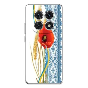 Силиконовый Чехол на Xiaomi Redmi Note 15 5G с картинкой Вышиванки (Вышиванка с цветком)