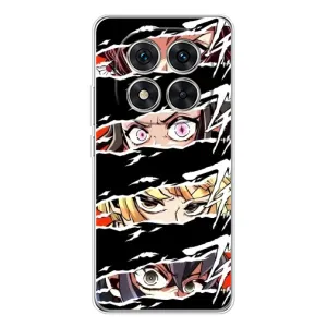 Силиконовые чехлы с глазами Anime для Редми Ноте 15 Про Плюс (Глаза на чорном)