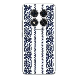 Силіконовый Чохол на Xiaomi Redmi Note 15 Pro Plus з картинкой Вишиванки (Синя вишиванка)