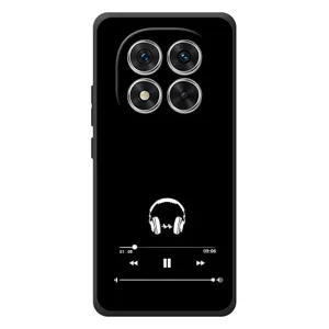Чехол с картинками на черном фоне для Xiaomi Redmi Note 15 Pro (Плеер)