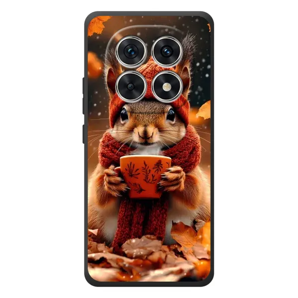 Чехол с рисунком «Белка с кофе» для Xiaomi Redmi Note 15 Чехол с рисунком «Белка с кофе» для Xiaomi Redmi Note 15