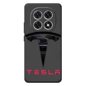 Силиконовый бампер с картинкой машины на Xiaomi Redmi Note 15 (Logo TESLA)
