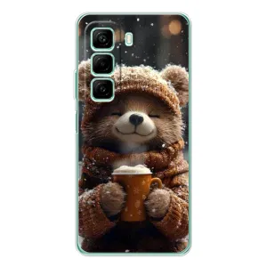 Печатный чехол «Зверята с кофе» для Xiaomi Redmi Note 15R (Медвежонок с кофе)