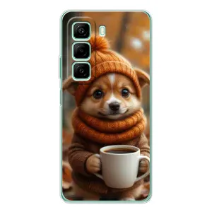 Печатный чехол «Зверята с кофе» для Xiaomi Redmi Note 15R (Собачка с кофе)
