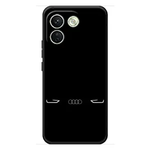 Силиконовый бампер с картинкой машины на Xiaomi Redmi Note 17 Pro Max (Силует Audi)