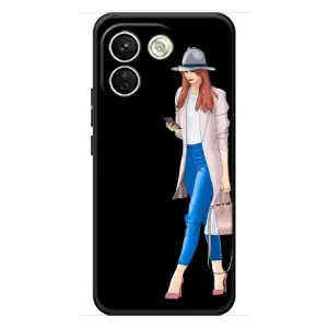 Чехол с картинкой Модные Девчонки Xiaomi Redmi Note 17 Pro Max (Девушка со смартфоном)