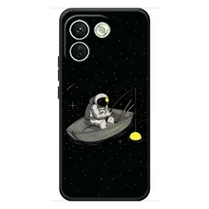 Силиконовый Чехол с принтом "Космонавты" на Xiaomi Redmi Note 17 Pro Max (Космонавт на рыбалке)