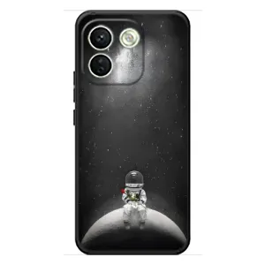 Силиконовый Чехол с принтом "Космонавты" на Xiaomi Redmi Note 17 Pro Max (Космонавт романтик)