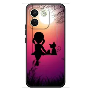 Девчачий Чехол для Xiaomi Redmi Note 17 Pro Max (На качели)