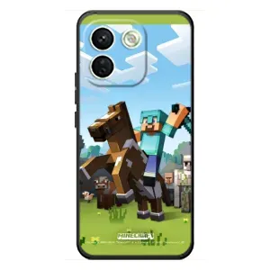 Чехлы для Xiaomi Redmi Note 17 Pro Max (Персонажи Майн Крафт) (На коне)