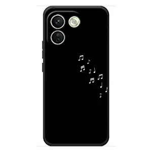 Чехол с картинками на черном фоне для Xiaomi Redmi Note 17 Pro Max (Ноты)