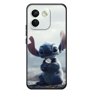 Чехол с рисунком Стич для Xiaomi Redmi Note 17 Pro Max (Стич с цветочком)
