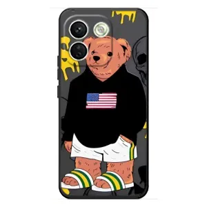 Чехлы Мишка Тедди для Сяоми Редми Нот 17 Про Макс (Teddy USA)