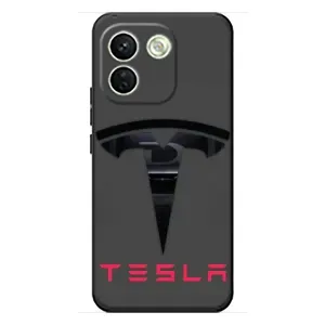 Силиконовый бампер с картинкой машины на Xiaomi Redmi Note 17 Pro Max (Logo TESLA)