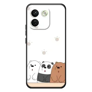 Чехлы с изображением разных животных для Xiaomi Redmi Note 17 Pro Max (Удивленные медвеженки)