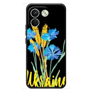 Чехол на Xiaomi Redmi Note 17 Pro Max Украинский дизайн (Ukraine в цветочках)