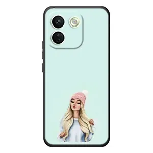 Силиконовый Чехол на Xiaomi Redmi Note 17 Pro Max с картинкой Стильных Девушек (В шапке)
