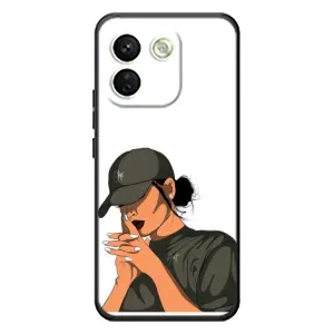 Силиконовый Чехол на Xiaomi Redmi Note 17 Pro Max с картинкой Стильных Девушек (В зеленом)